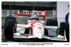 1994 Paul Tracy blasts through the chicane on the streets of Vancouver in his Penske PC23-Ilmor Indy car. ©Marshall Pruett